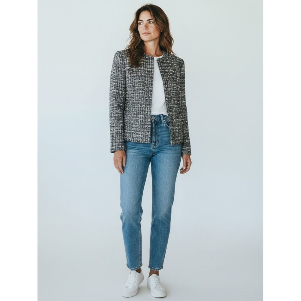 Vintage Louben Black & White Tweed Blazer Jacket